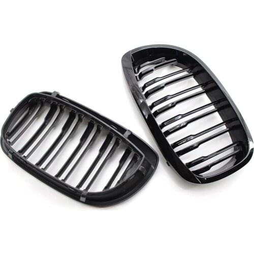 Gloss Black Dual Slat Front Grille For BMW E46 LCI Facelift Coupe 02-05 2 Door