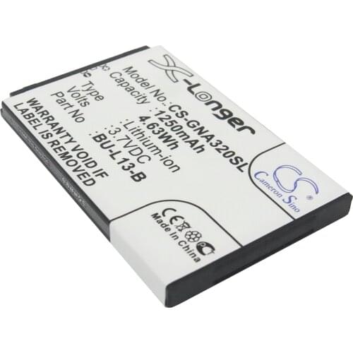 CS 1250mAh / 4.63Wh battery for GIONEE A320, A350, W360, W368 BU-L13-B