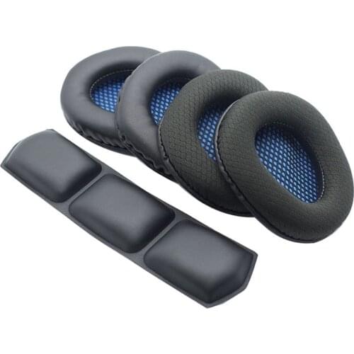Ear Cushion Repair Parts For Sades Spirit Wolf SA-920 3 in 1 Gaming Headset Blue PU Mesh Headphone Earpads