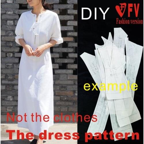 Sewing pattern long dress ladies clothes 1:1 physical design drawing BLQ-402