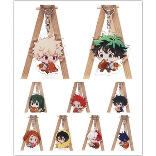 My Hero Academia Lovely Key Chains Two-sided Keychain Cosplay Acrylic Pendant Keyring Anime Collection