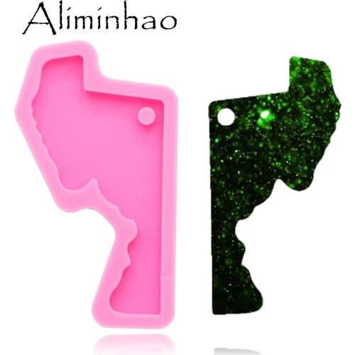 DY0214 Shiny Maryland state shape silicone molds DIY epoxy resin molds for jewelry Decorative Craft Keychain Mold wholesale