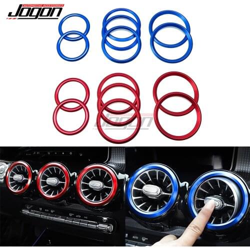 Interior Central Rear AC Air Vent Outlet Ring Cover Trim Sticker For Benz A CLA Class W177 C118 A35 A45 A200 CLA180 CLA45 AMG