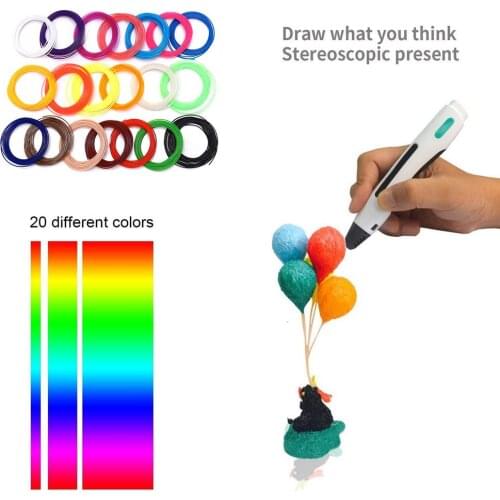 PLA Filament For 3D Pen Filament Diameter 1.75mm 20 Rolls Plastic Filament For 3D Printing Pens 3D Printer Pen Replacement