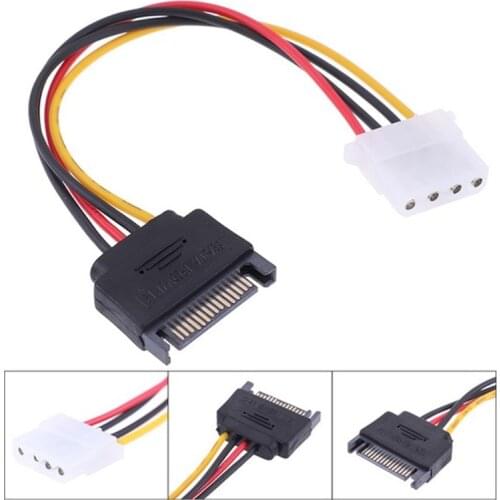 SATA TO IDE Power Cable 15 Pin SATA Male To Molex IDE 4 Pin Female Cable Adapter