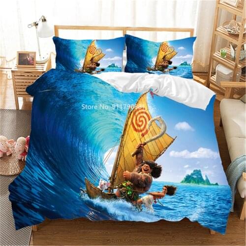 Disney Movie Sea Adventure Bedding Set Duvet Bed Cover Pillowcase Cartoon Boy Girl Lovely Bedroom Decoration Home Textile
