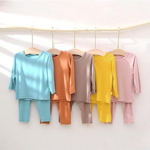 Spring Autumn Newborn Baby Boy Girl Clothes Suit Long Sleeves Shirt+Pant 2PCS Set Pure Color Baby Home Clothes Infant Costume