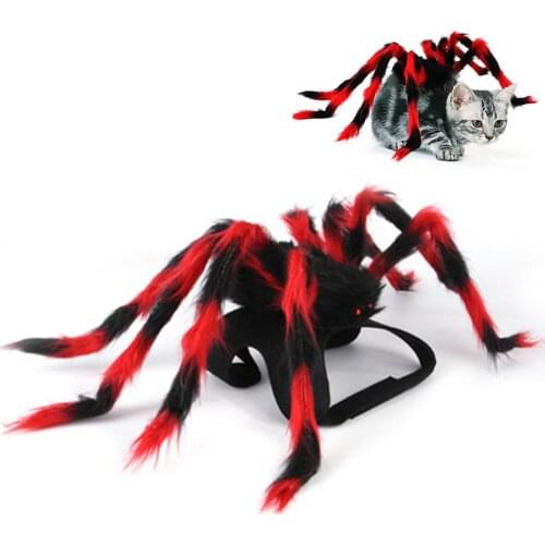 Pet Halloween Costume Pet Spider Harness Costume Cat Dog Funny Spider Costume Holiday Cosplay Costume Props For Dogs Cats