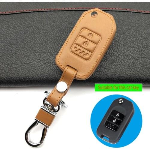Hot sale Mens Fashion And Genuine Leather Womens Car Key Case Cover Keychain for Honda 2 button protect shell starline a91