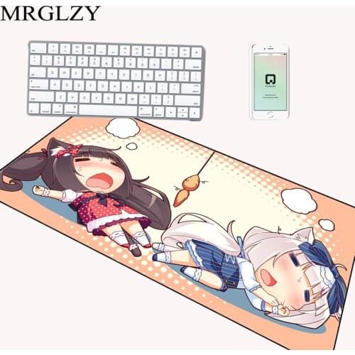 Anime cute large mouse pad pads rgb luminous usb interface computer keyboard desk mats foot pad yoga mat waterproof carpet pad