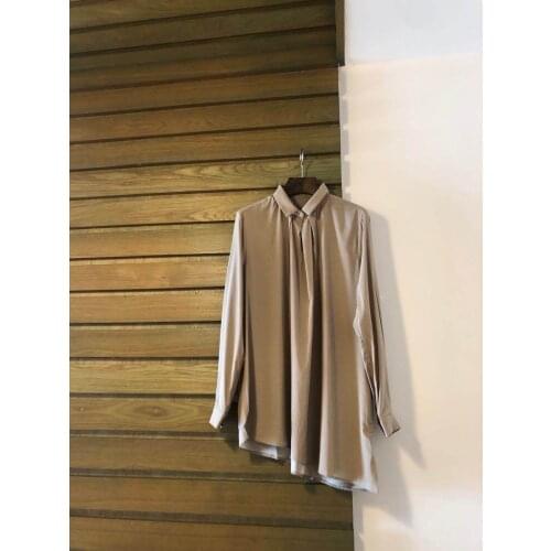 Fashion 2021 new ladies long sleeve sexy casual asymmetrical bottom shirt 1024