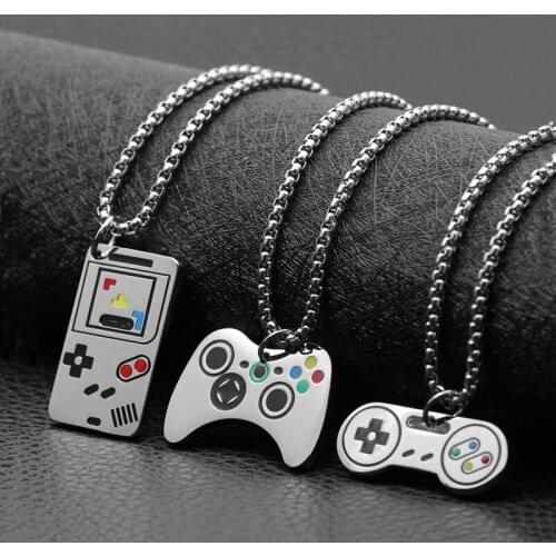 Fashion personality retro game pendant necklace men and women couple street hip-hop jewelry hot sale