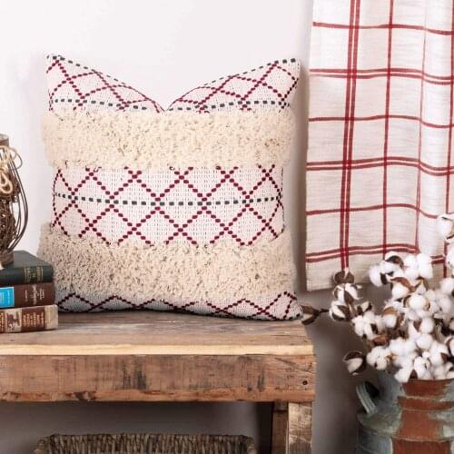 JUANNAI Kwasten Cushioncover Bohemian Kussensloop Met Kwasten Getuft Home Handgemaakte Geweven Decor Sofa Woonkamer Pillow Case