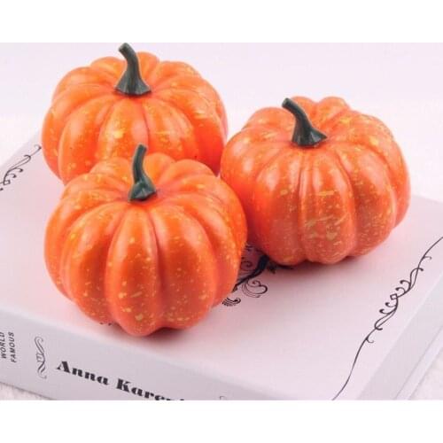 NuoNuoWell 16Pcs/pack DIY Halloween Artificial Pumpkins Decorative Fake Fruits Vegetables Ornaments Lifelike flower Mini