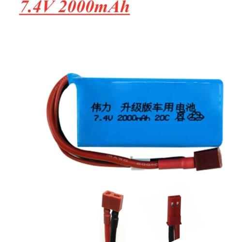 Upgrade 7.4 V 2000mAh battery for wltoys A949 A959-B A969-B A979-B K929-B RC car 2s 7.4v LiPo battery for 144001 car toys