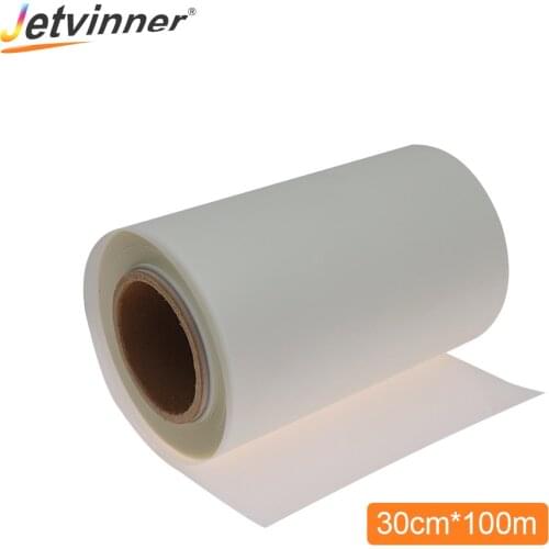 Jetvinner 30cm*100m PET Film Roll For Epson L1800 i3200 4720 DTF Printer For Direct Transfer Film Printing A3 Size PET Film