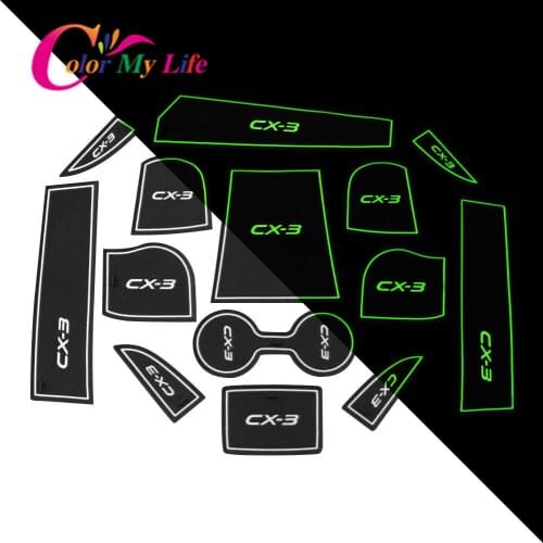 Gate Slot Pad for Mazda CX-3 CX3 2015 2016 2017 2018 2019 Rubber Mat Door Mat Anti-slip Cup Pad Interior Decoration Accessory