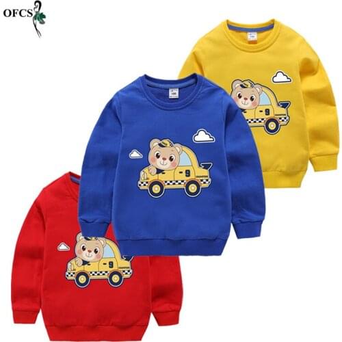 Retail Boys Girls Hoodies Cartoon Pattern Autumn Outwear Children Cotton Sweatshirts For Kids Clothes Baby Unisex Pullovers 2-12