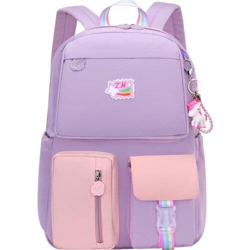 Children Orthopedic Backpacks For Kids Multi-Pocket Lightweight School Backpacks Primary Girls Pink Princess Waterproof Book Bag