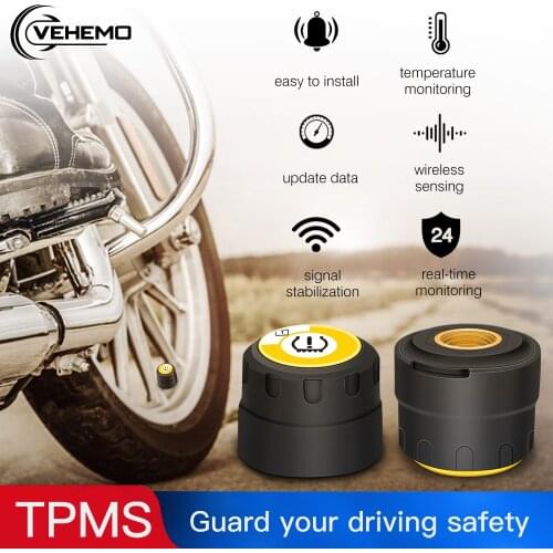 Waterproof Wireless Tpms Bluetooth Motorcycle Phone with 2 Sensors Display Alarm Tire Pressure Monitoring System Bluetooth Tpms