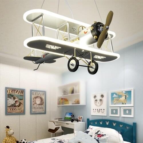 Cartoon Modern Fashion Intellegent RGB / Bluetooth Remote Control Iron Plane 12W LED Pendant Light for Children Room Bedroom
