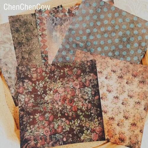 Vintage rose background paper DIY scrapbook base collage gift wrapping decoration paper
