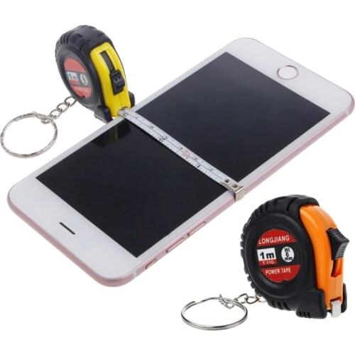 Retractable Ruler Tape Measure Key Chain Mini Pocket Size Metric 1m