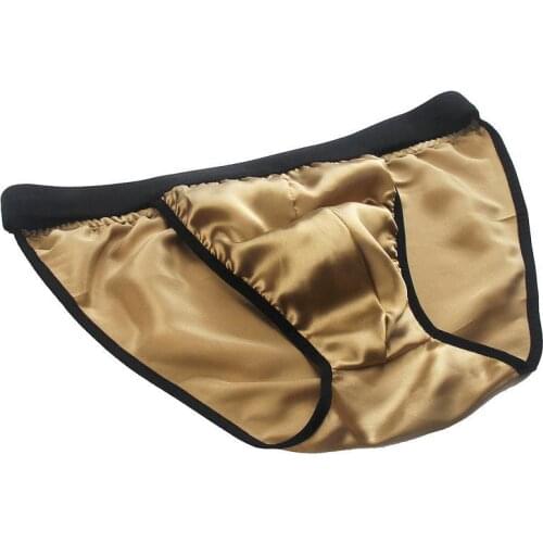 High-end 100% mulberry silk high fork silk mens underwear underwear sexy briefs silk panties for men satin