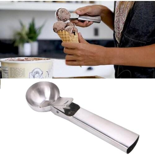 1PCS Stainless Steel Ice Cream Scoop with Trigger Fruit Spoon Dipper Kitchen Tool for kitchen accessories