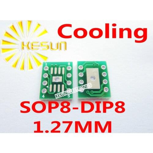 10PCS SOP8 turn DIP8 with Cooling 1.27MM Pitch IC adapter Socket Adapter plate PCB