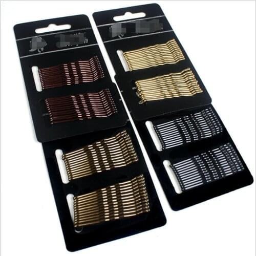 120pcs/lot Women Gold Black Drip Invisible Hair Grips Curly Wavy Bobby Pins For Daily Use Wedding Party Hair Maker