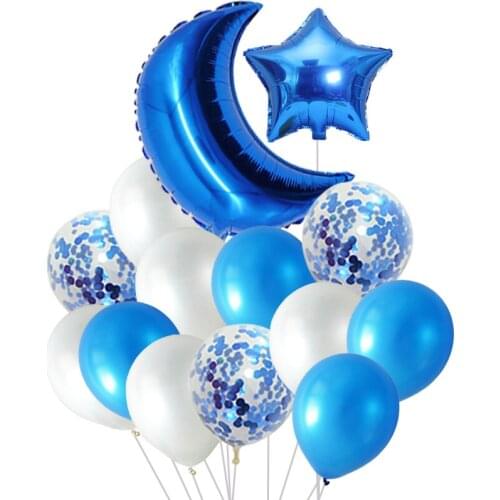 14pcs/lot Large Silver Gold Moon Star Foil Balloons Baby Shower Birthday Party Wedding Decorations Balls Festival Party Supplies