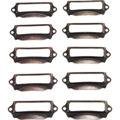 5Pcs Antique Label Tag Pulls for Furniture Kitchen Drawer Cabinet Door Cupboard Shell Pull Handle Knob Card Holder 69*30mm