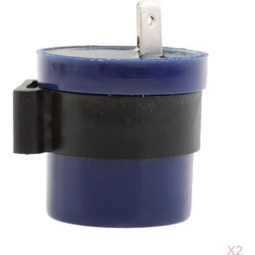 2Pcs 2 Pin Beeper Motorcycle Indicator Flasher Relay Turn Signal LED Blinker