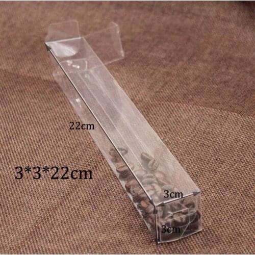 3*3*22cm 20Pcs/Lot PVC Clear Plastic Packaging Boxes Small Gift /CANDY/Wedding Party Favor Transparent Plastic Package Box