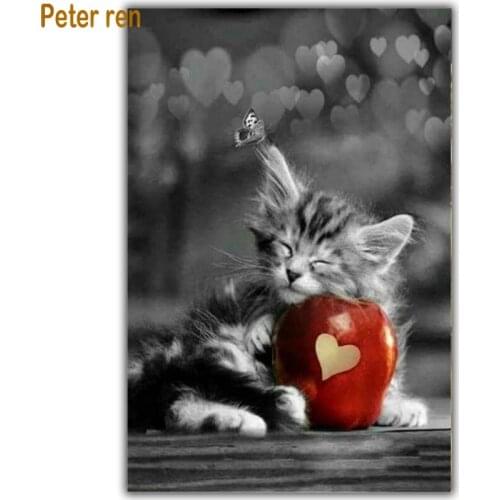 3d Diamond painting cross stitch diamond embroidery animal 5d Square/Round diamond Mosaic Rhinestone Kitten butterfly apple Love