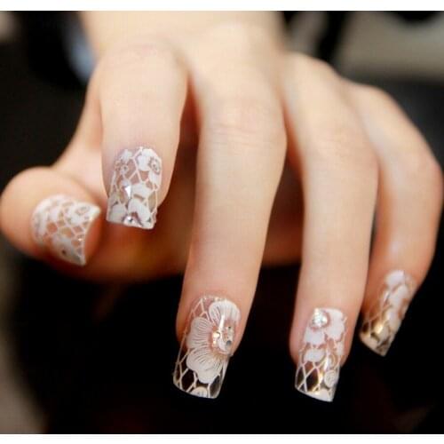 500pcs White Lace Art Nail Sticker Decals Summer style makeup gel polish beauty tools french manicure fashion