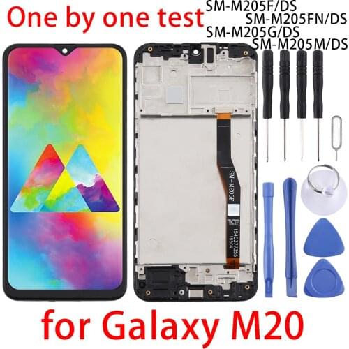 6.3″For Samsung Galaxy M20 Display LCD Screen&Digitizer Full Assembly&Frame For SM-M205F/DS SM-M205FN/DS SM-M205G/DS SM-M205M/DS