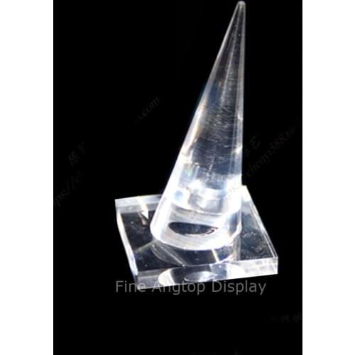 New Arrival Acrylic Finger Cone Ring Stand Holder Jewelry Display Showcase Organizer Ring Display Stand