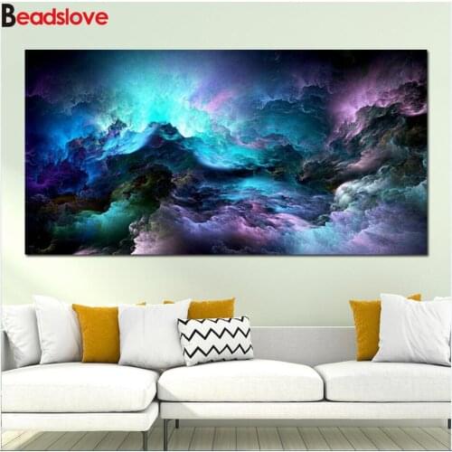 Large blue Clouds diamond painting sale,5d diy diamond embroidery full square round drill 3 d diamond mosaic Colorful Abstract