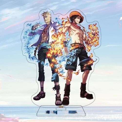 16cm Anime ONE PIECE Figure Acrylic Stand Model Toys Marco & Ace Action Figures Decoration Cosplay Anime Lovers Collection Gifts