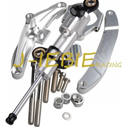 CNC Steering Damper Stabilizer and Silver Bracket Mounting For Yamaha FZ1 FAZER 2006-2015 2008 2009 2010 2011 2012 2013 2014