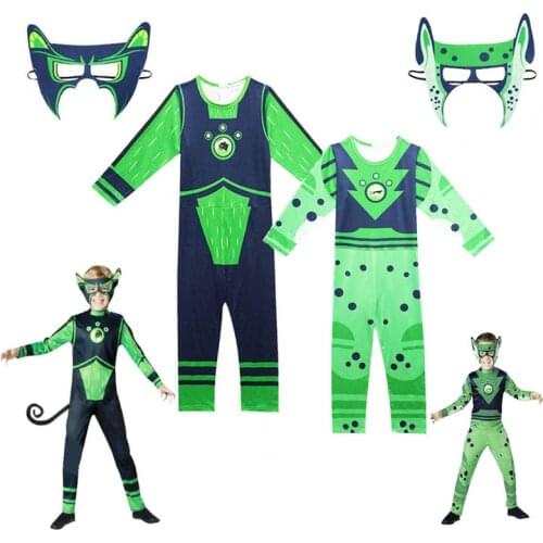 Boys Wild Kratts Cosplay Costume Creature Power Jumpsuits Fancy Carnival Party Clothes Halloween Costumes for Kids with Mask