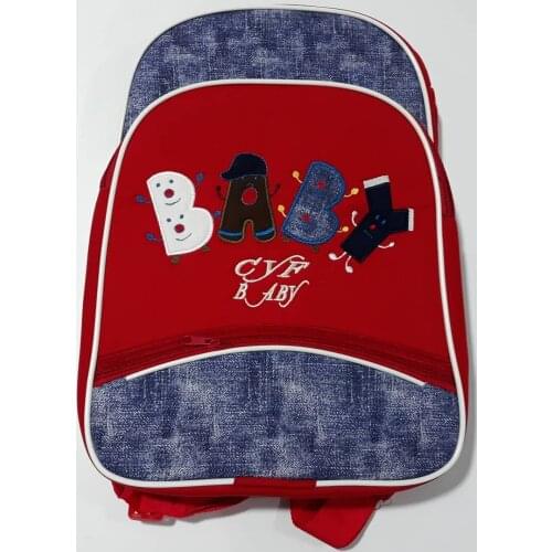 Baby Embroidered Red Blue Backpack