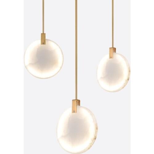 Design Natural Marble Pendant Light Modern Restaurant Villa Hotel Living Room Art Decoration Pendant Lamp Home Lighting PA0214