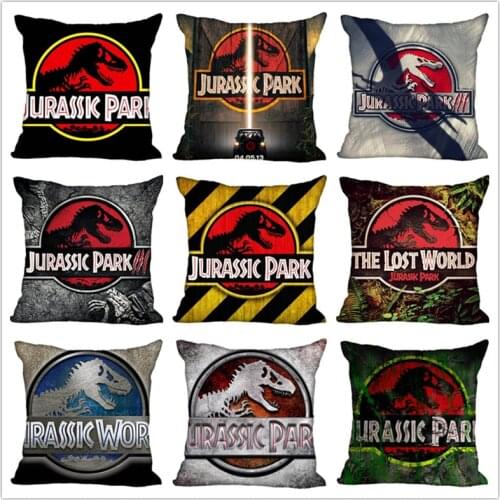 Customized Pillow Cover Jurassic park Logo Decorative Pillowcase Square Zipper Pillow Cover 20X20cm 35X35cm 40x40cm