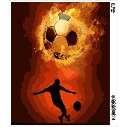 Painting By Numbers DIY Dropshipping 40x50 50x65cm Cool boy and football Figure Canvas Wedding Decoration Art picture Gift