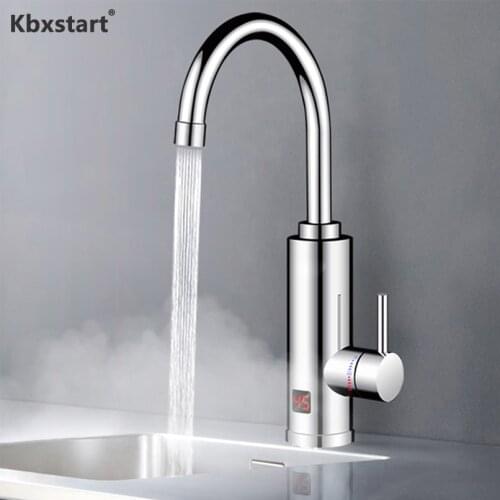 Kbxstart 220V Instant Electric Faucet Tankless 3 Seconds Speed Heat 360° Adjustment Direction Water Heater Hot And Cold 3000W