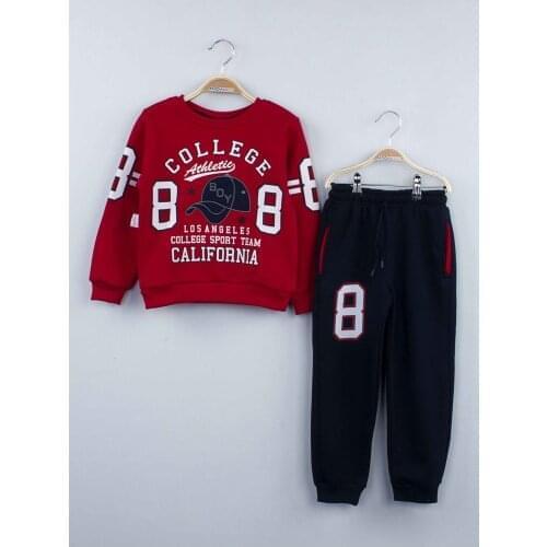 Red Winter Male Child Tracksuit Set