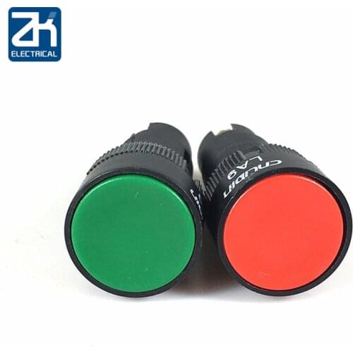 10Pcs Small micro round button switch self-reset power supply machine tool quick key button switch LA9 green red 16mm